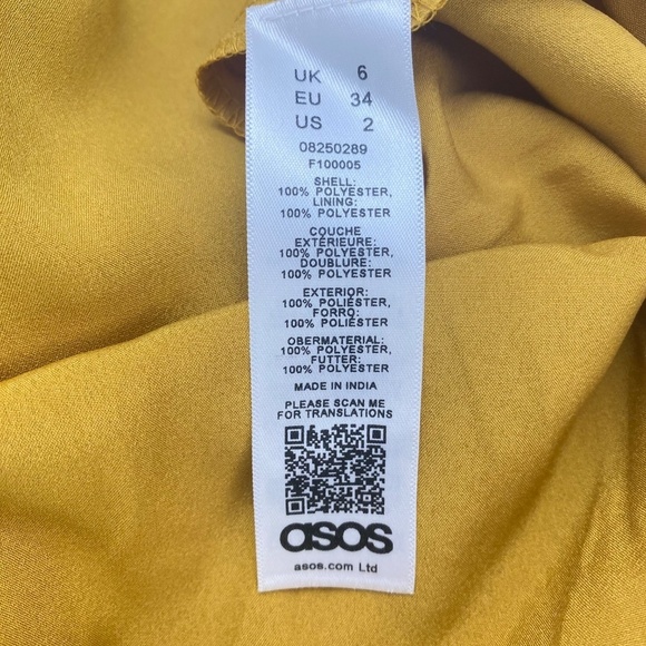 ASOS Midi High Low Dress with Lace Trim and Back Cut-Out in Mustard Size 2- NWT - Picture 8 of 8